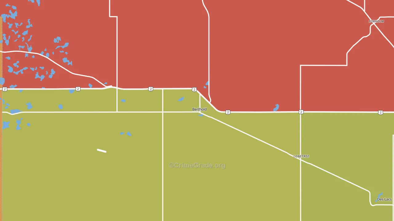 Berthold, ND Map of Burglary Rates