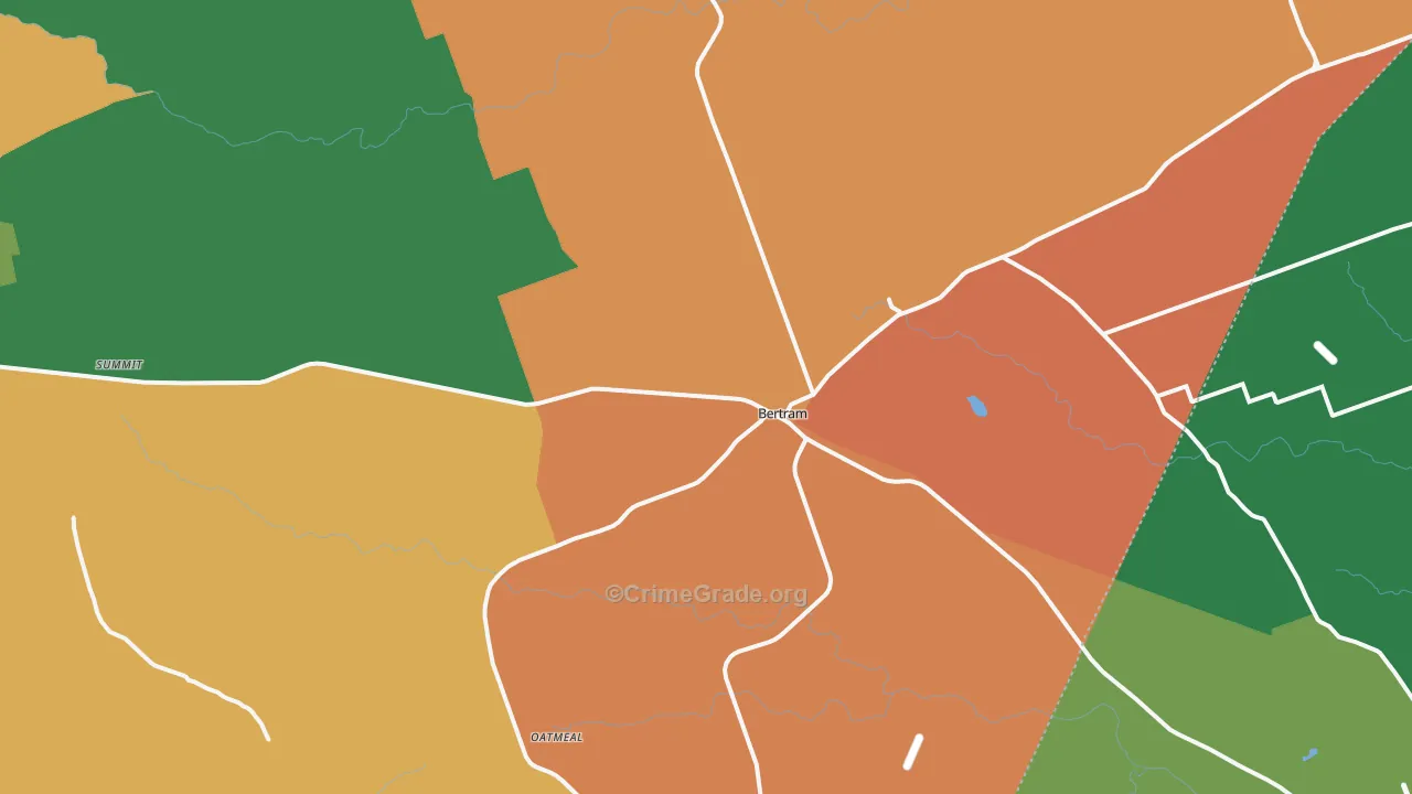 Bertram, TX Map of Burglary Rates