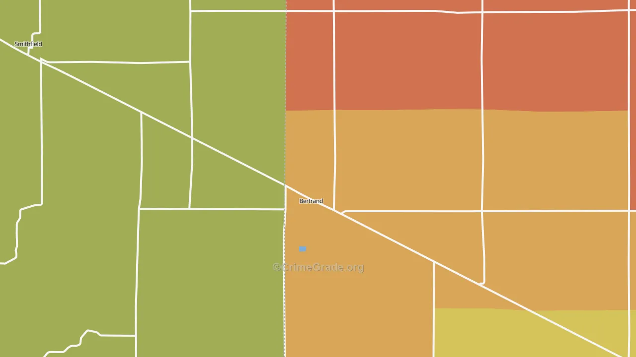 Bertrand, NE Map of Burglary Rates