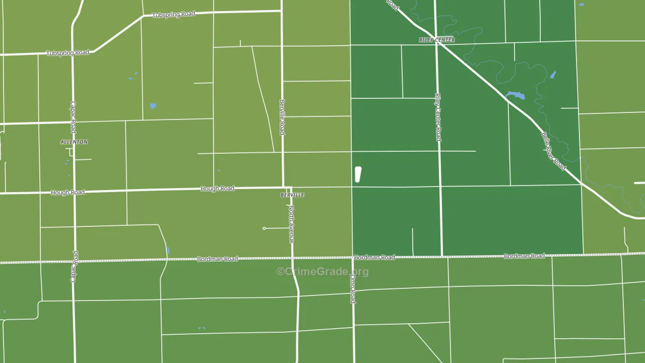 Berville, MI Map of Burglary Rates