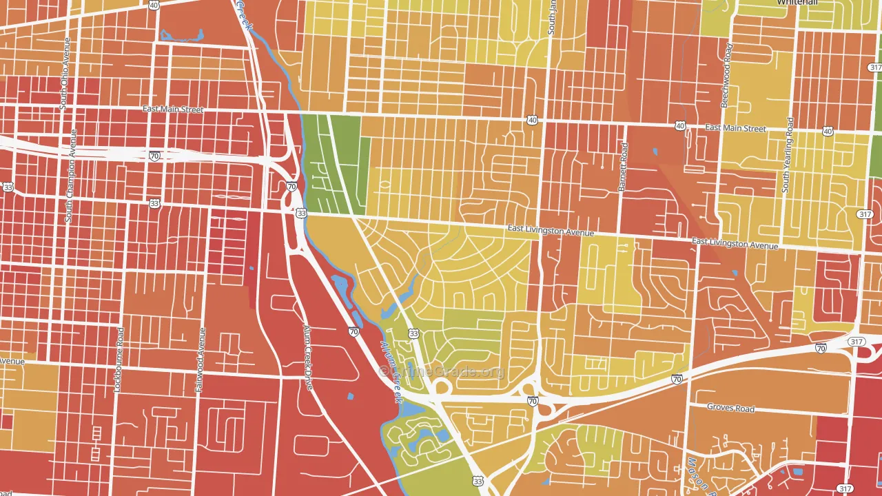 Berwick, Columbus, OH Map of Burglary Rates