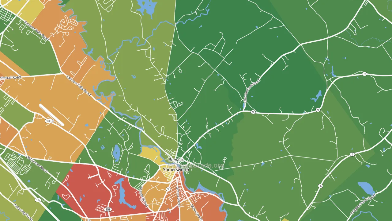 Berwick, ME Map of Burglary Rates