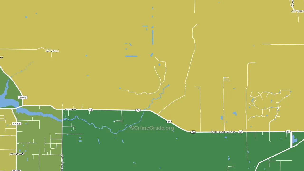 Bethany, FL Map of Burglary Rates