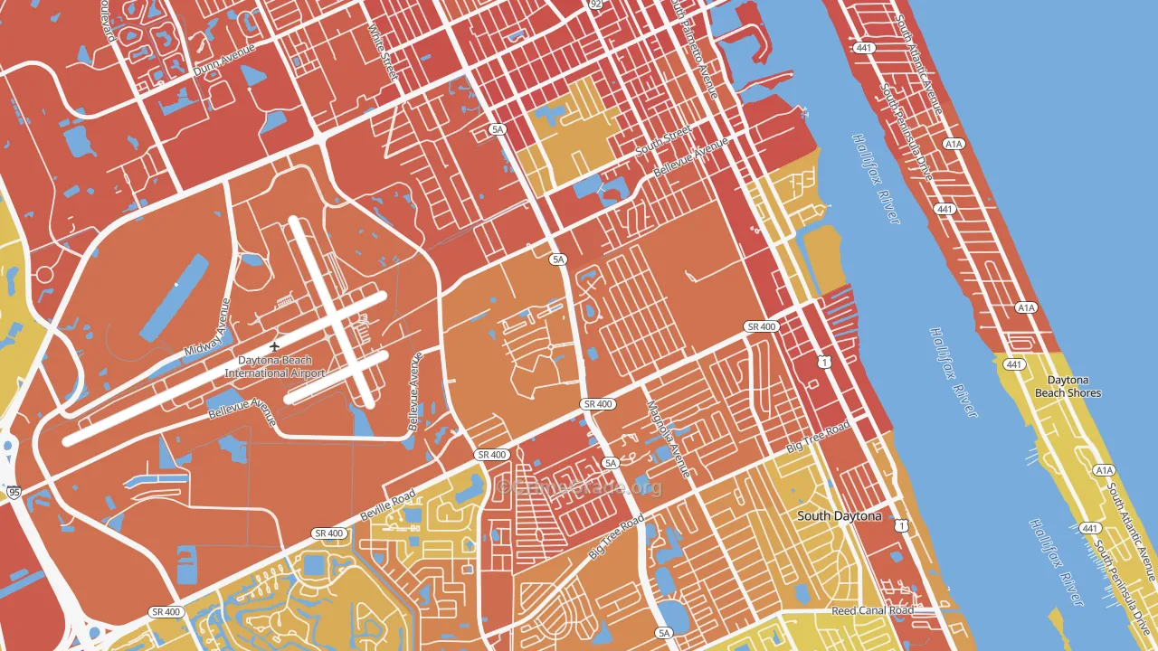 Bethune Grant, Daytona Beach, FL Map of Burglary Rates