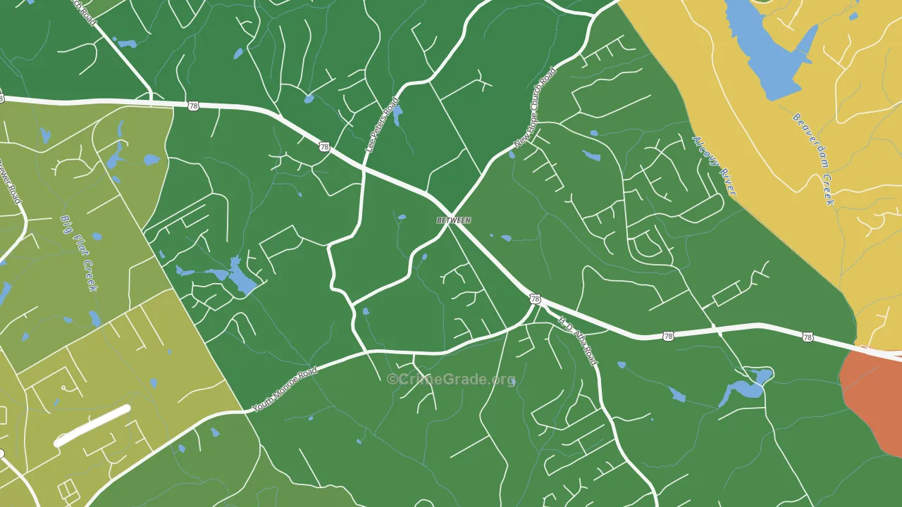 Between, GA Map of Burglary Rates