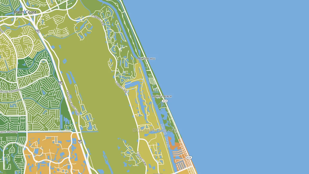 Beverly Beach, FL Map of Burglary Rates