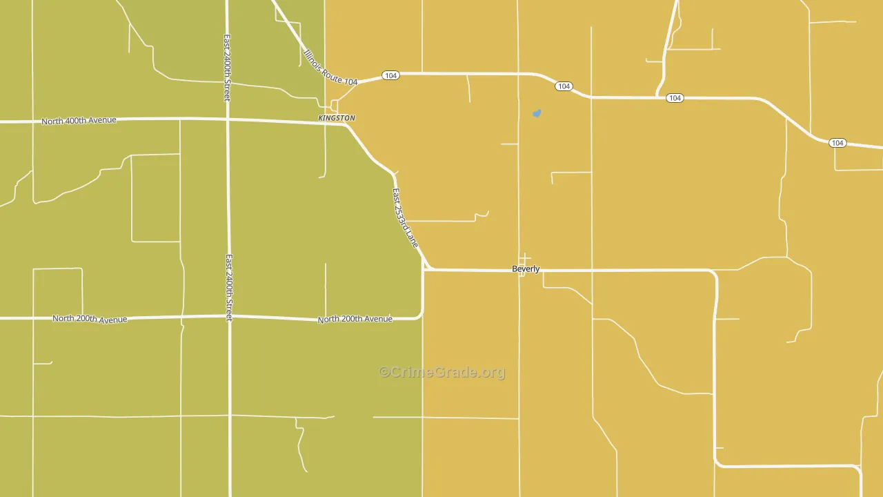 Beverly, IL Map of Burglary Rates