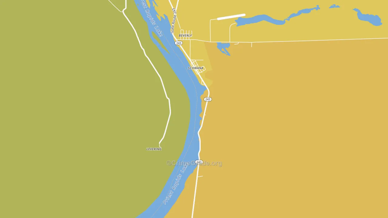 Beverly, WA Map of Burglary Rates