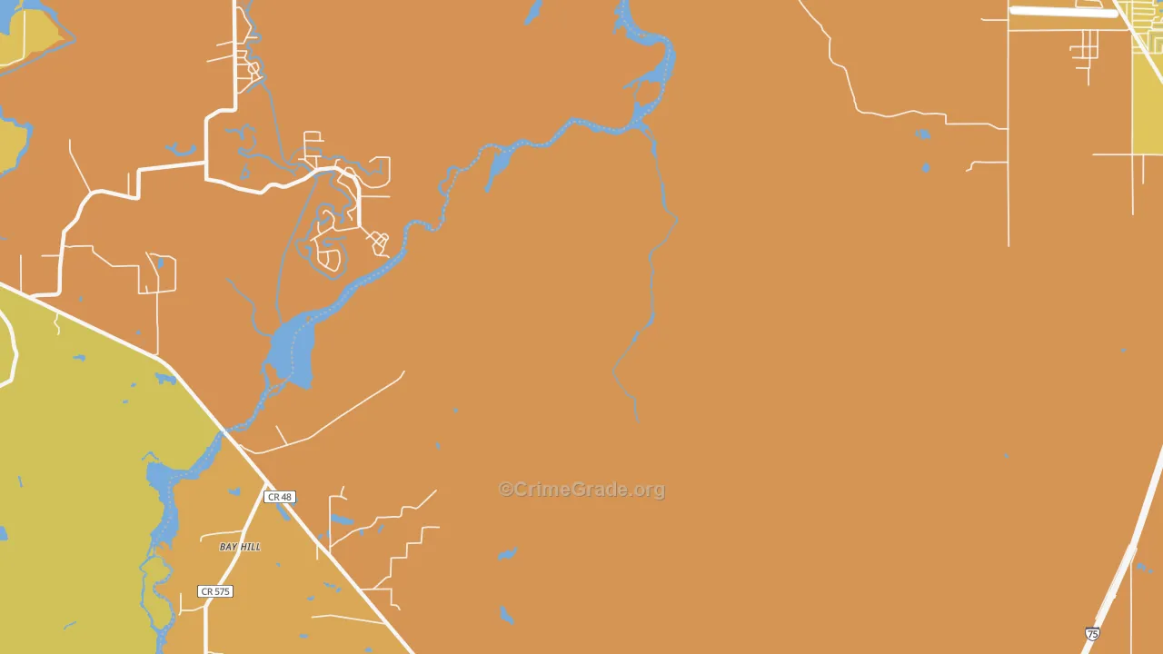 Bevilles Corner, FL Map of Burglary Rates