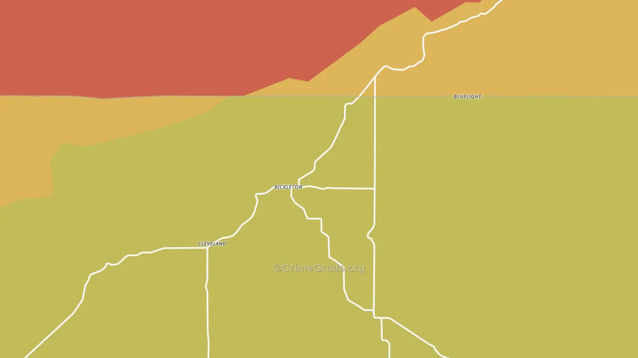 Bickleton, WA Map of Burglary Rates