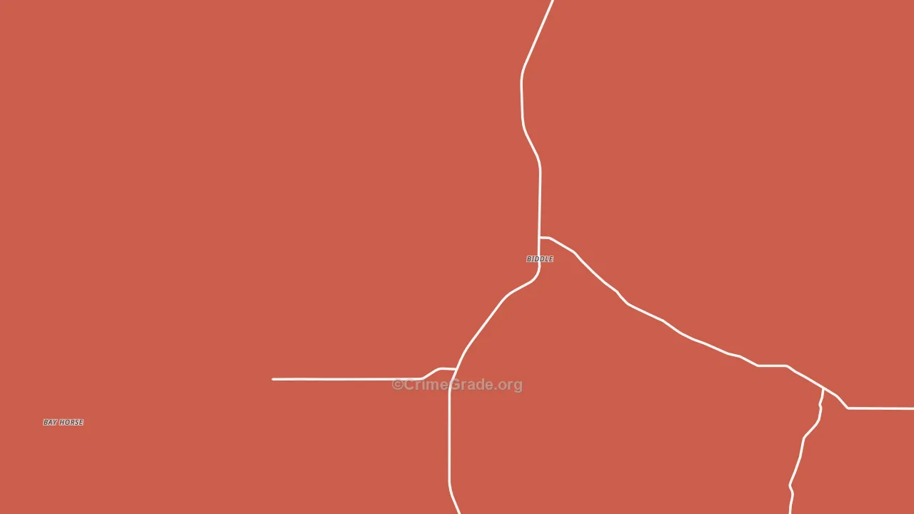 Biddle, MT Map of Burglary Rates