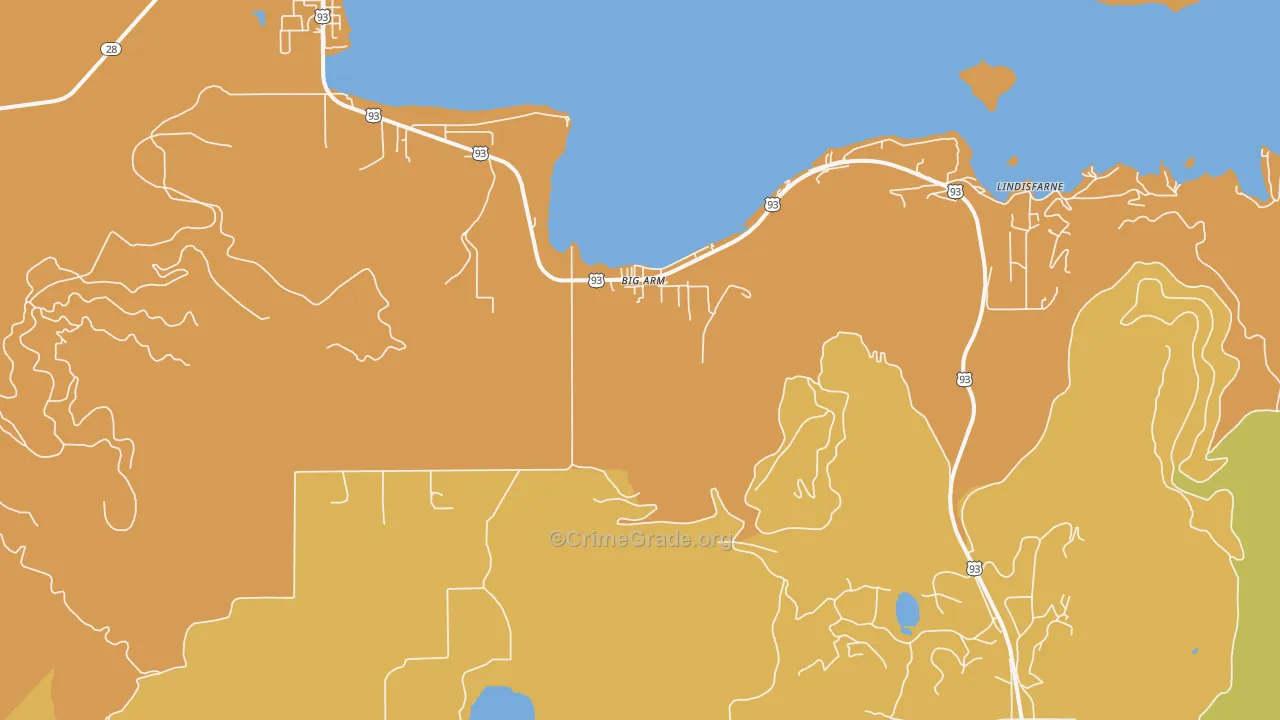Big Arm, MT Map of Burglary Rates