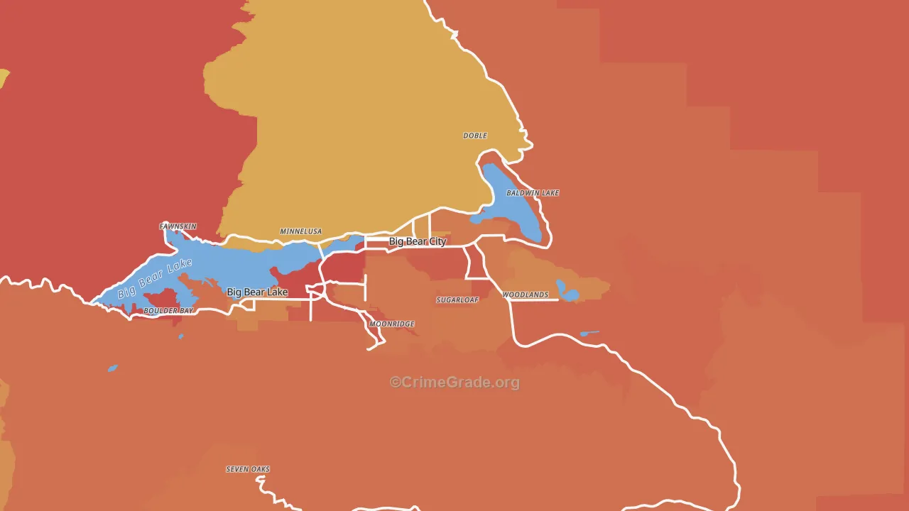 Big Bear City, CA Map of Burglary Rates