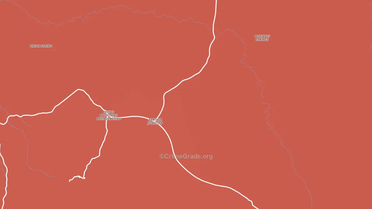 Big Bend National Park, TX Map of Burglary Rates