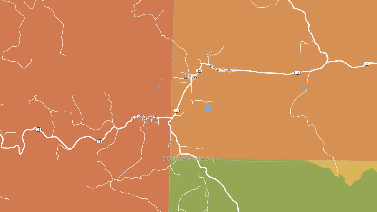 Big Flat, AR Map of Burglary Rates