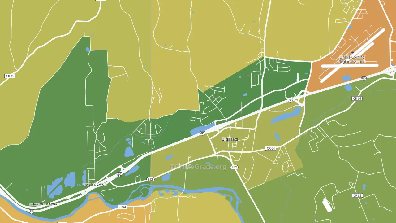 Big Flats, NY Map of Burglary Rates
