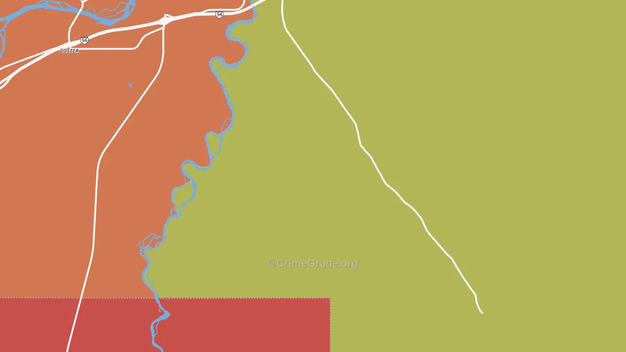 Big Horn, MT Map of Burglary Rates