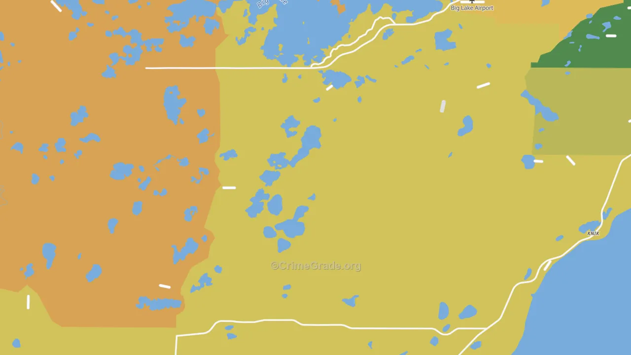 Big Lake, AK Map of Burglary Rates