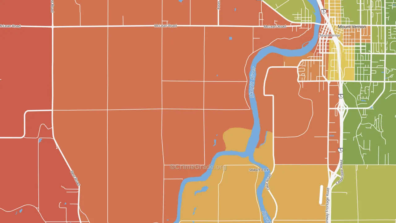 Big Lake, WA Map of Burglary Rates
