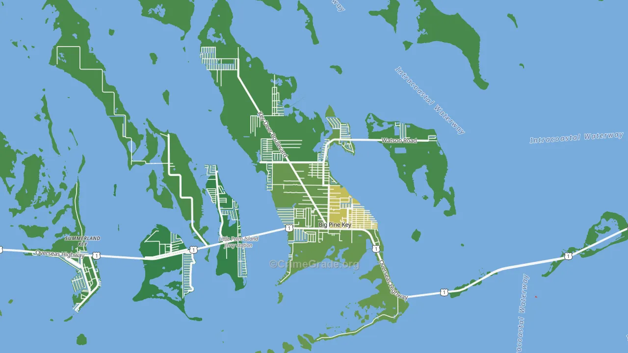 Big Pine Key, FL Map of Burglary Rates