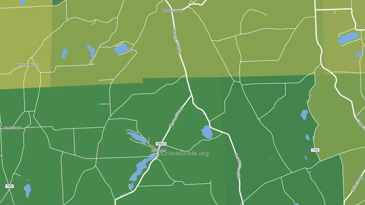Big Pond, PA Map of Burglary Rates