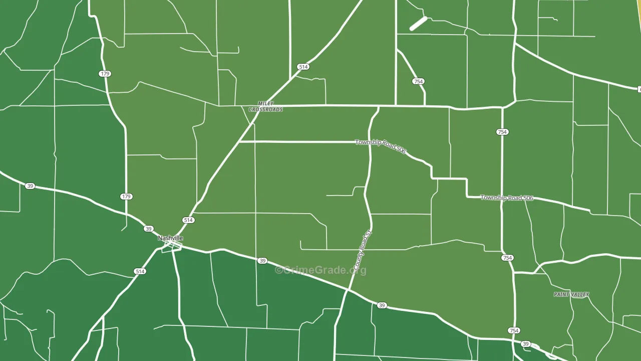 Big Prairie, OH Map of Burglary Rates