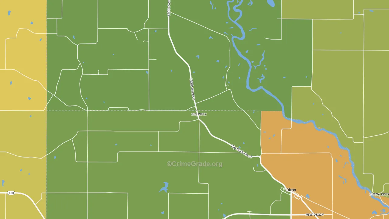 Big Rock, IA Map of Burglary Rates