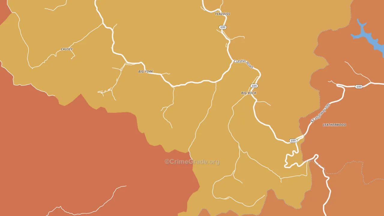 Big Rock, KY Map of Burglary Rates