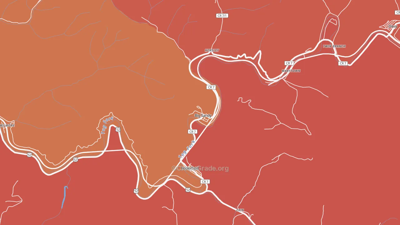 Big Sandy, WV Map of Burglary Rates