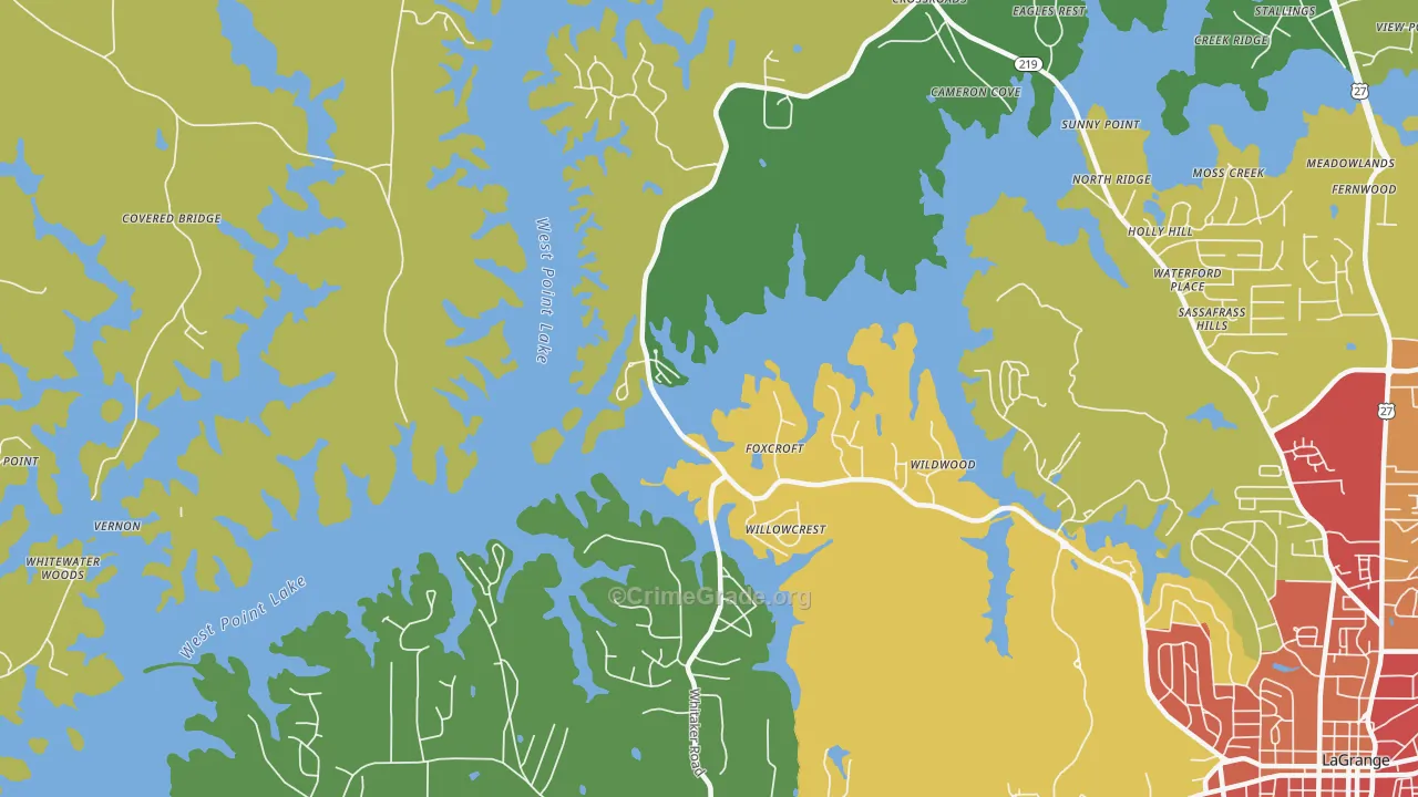 Big Springs, GA Map of Burglary Rates