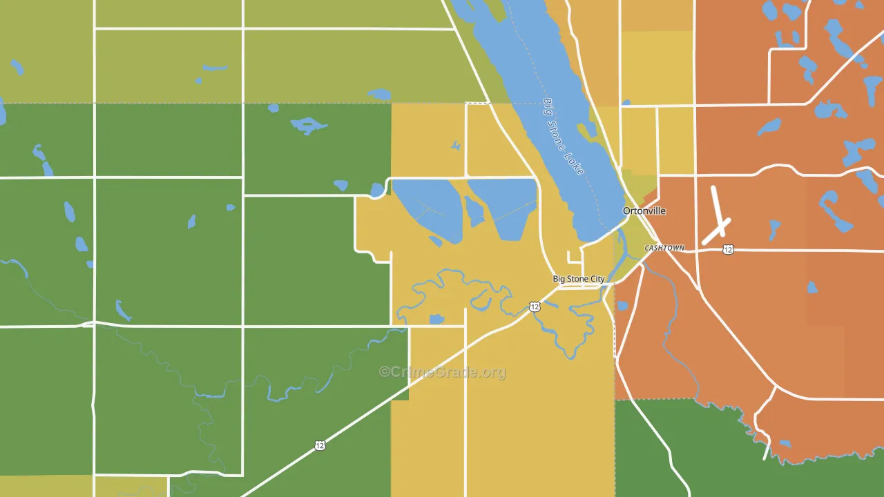 Big Stone City, SD Map of Burglary Rates