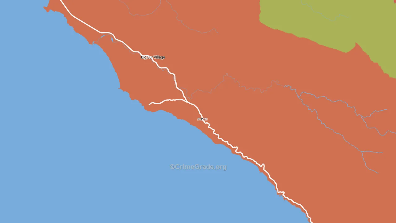 Big Sur, CA Map of Burglary Rates