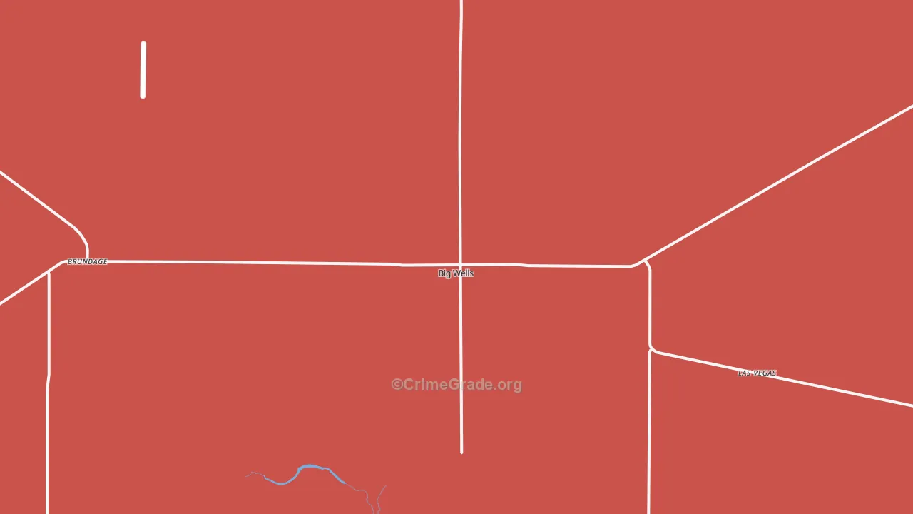 Big Wells, TX Map of Burglary Rates