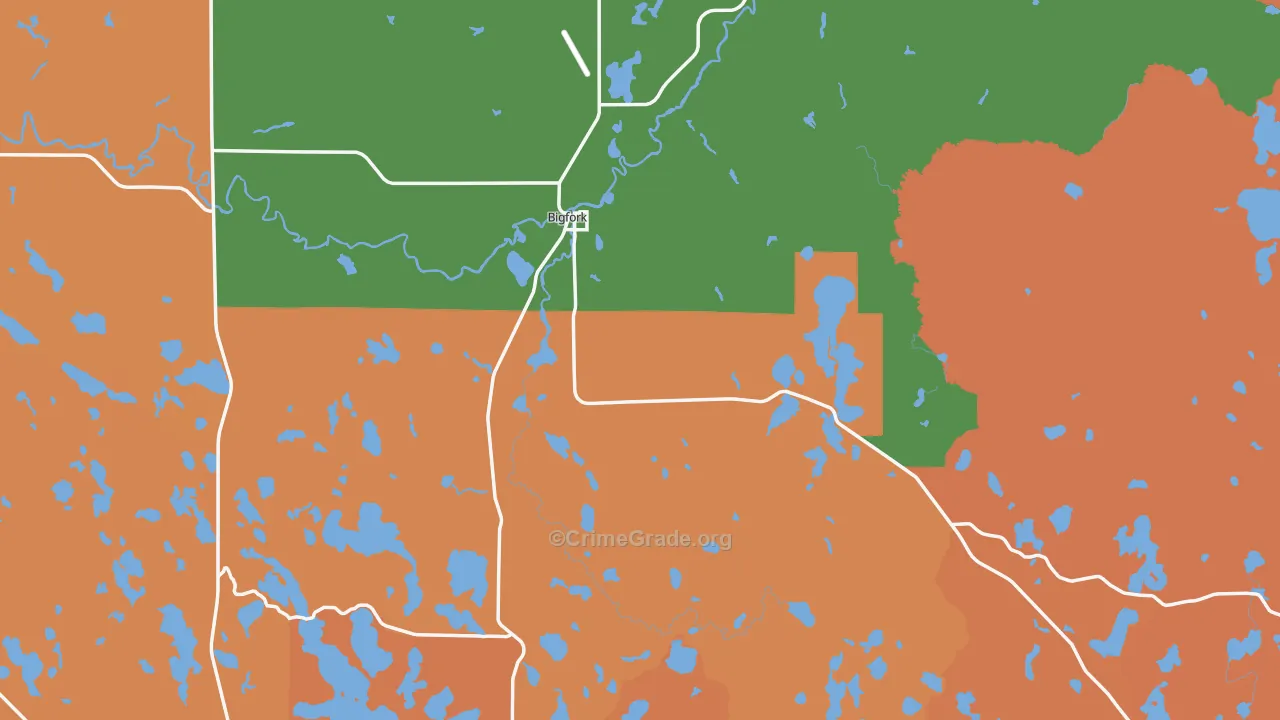 Bigfork, MN Map of Burglary Rates
