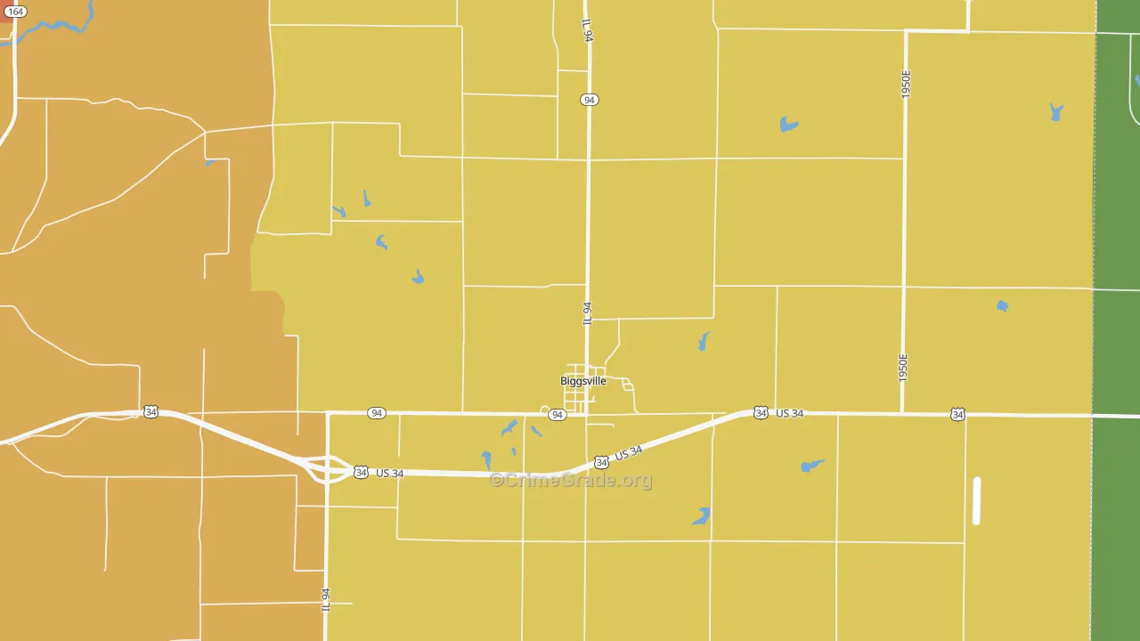 Biggsville, IL Map of Burglary Rates