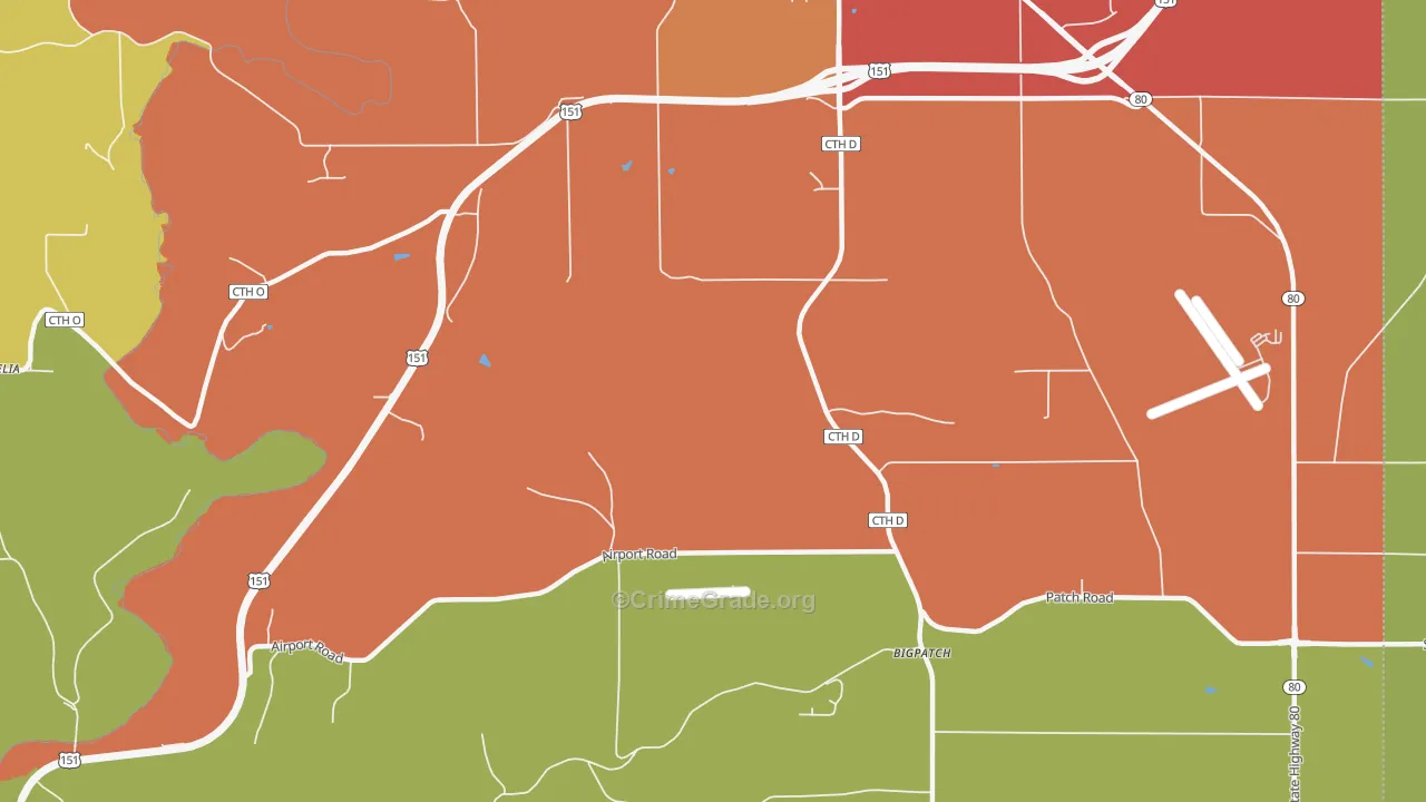 Bigpatch, WI Map of Burglary Rates