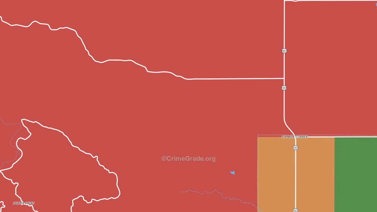 Billings County, ND Map of Burglary Rates