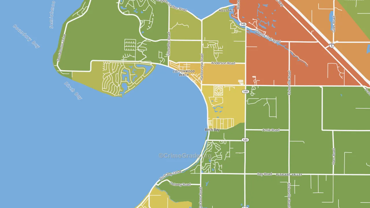 Birch Bay, WA Map of Burglary Rates