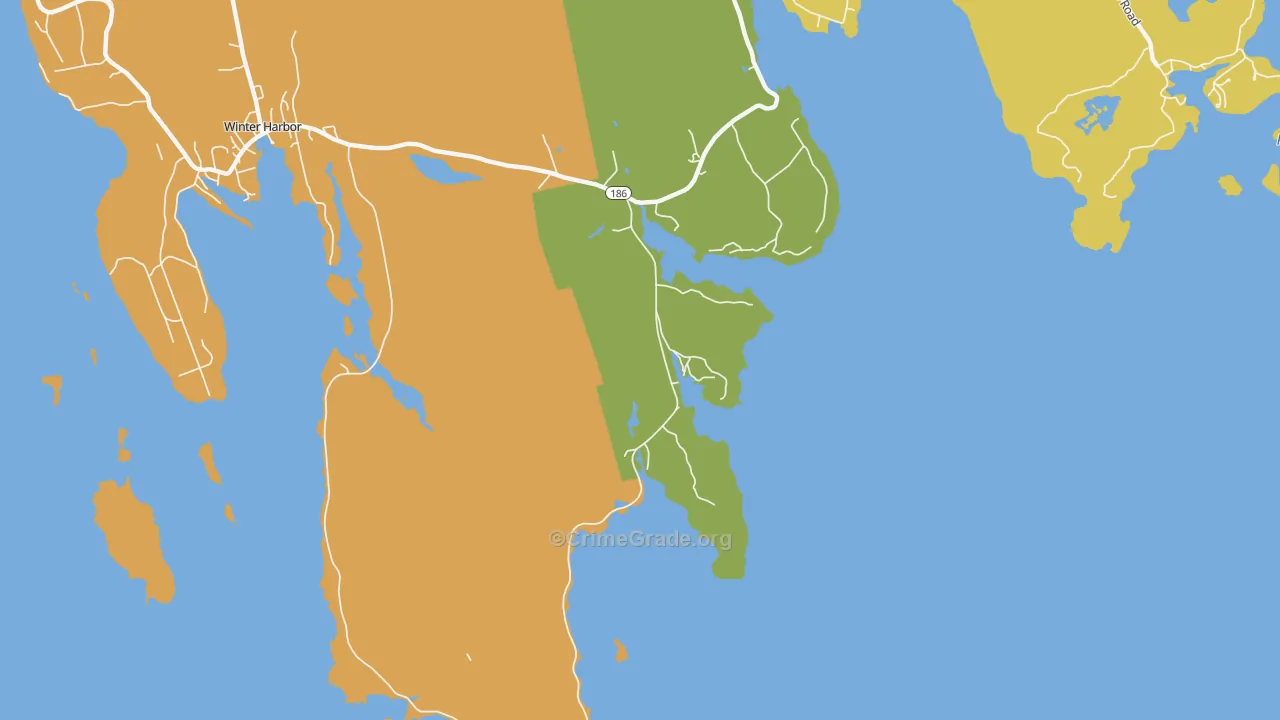 Birch Harbor, ME Map of Burglary Rates