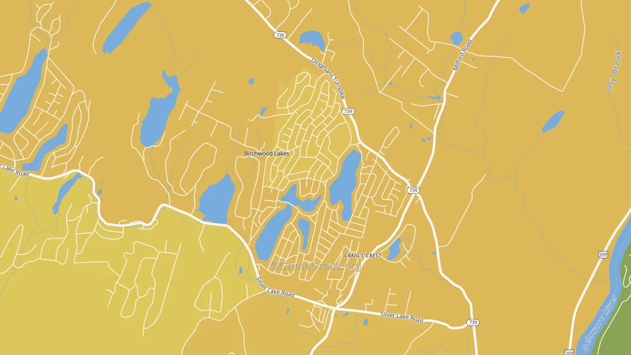 Birchwood Lakes, PA Map of Burglary Rates