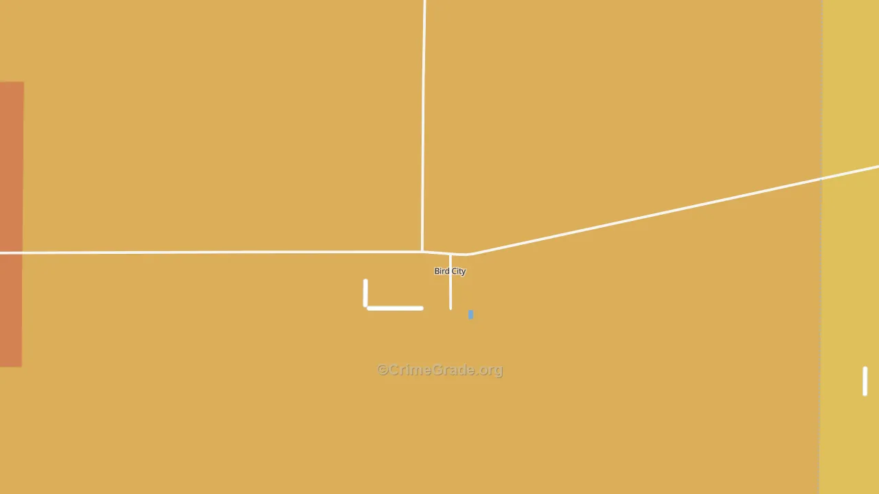 Bird City, KS Map of Burglary Rates