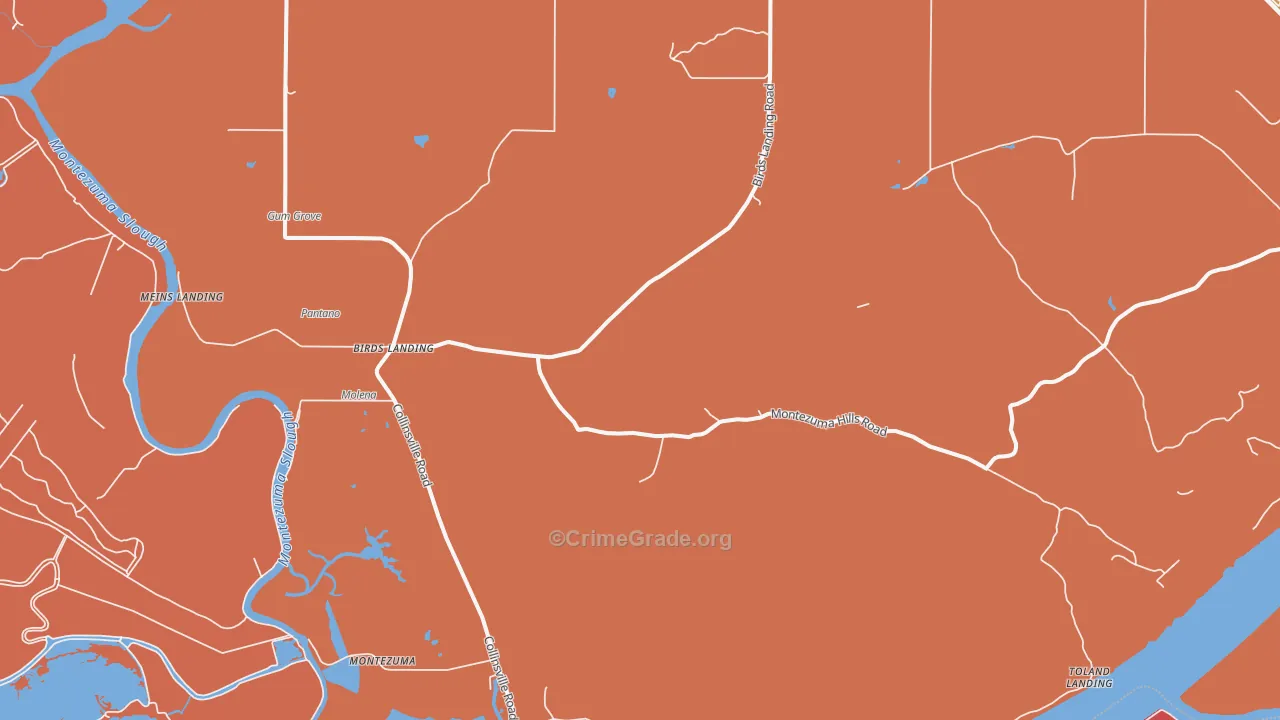 Birds Landing, CA Map of Burglary Rates