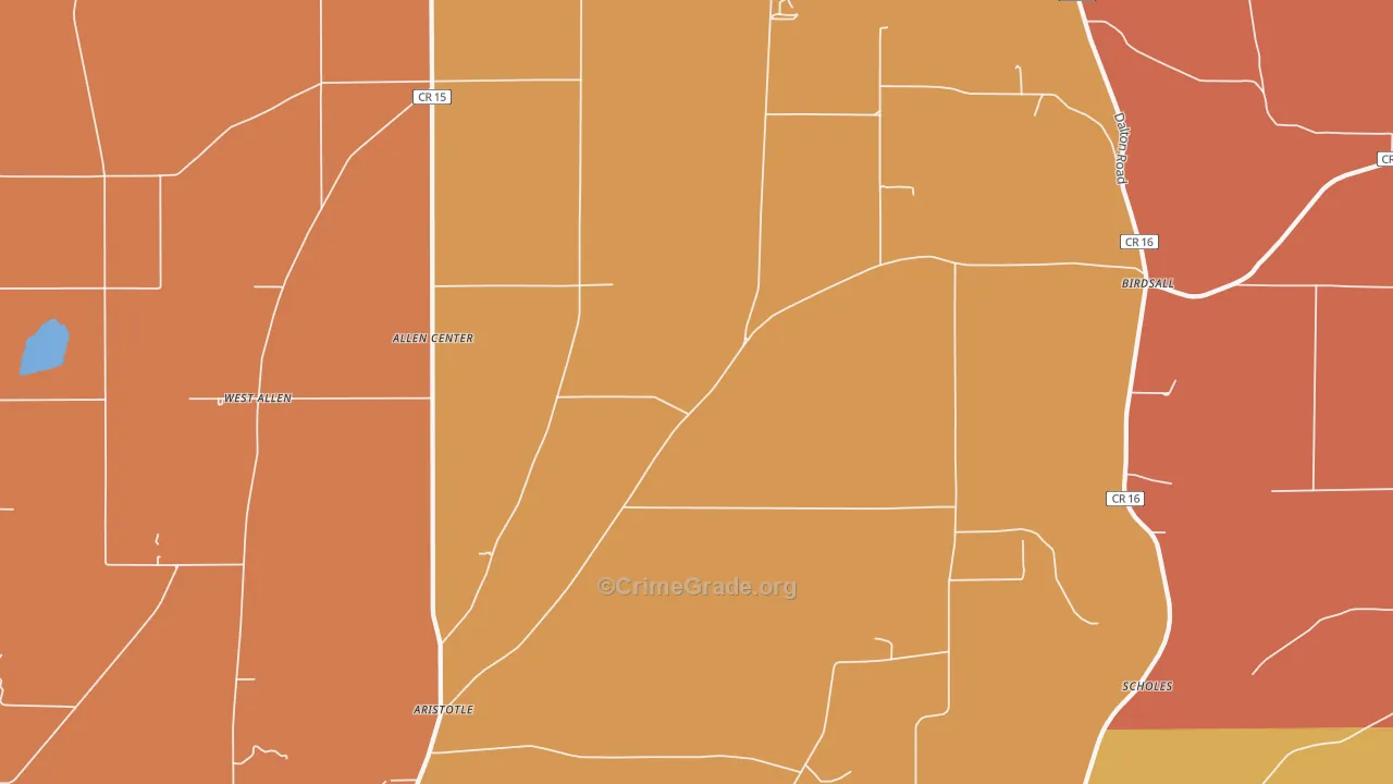 Birdsall, NY Map of Burglary Rates