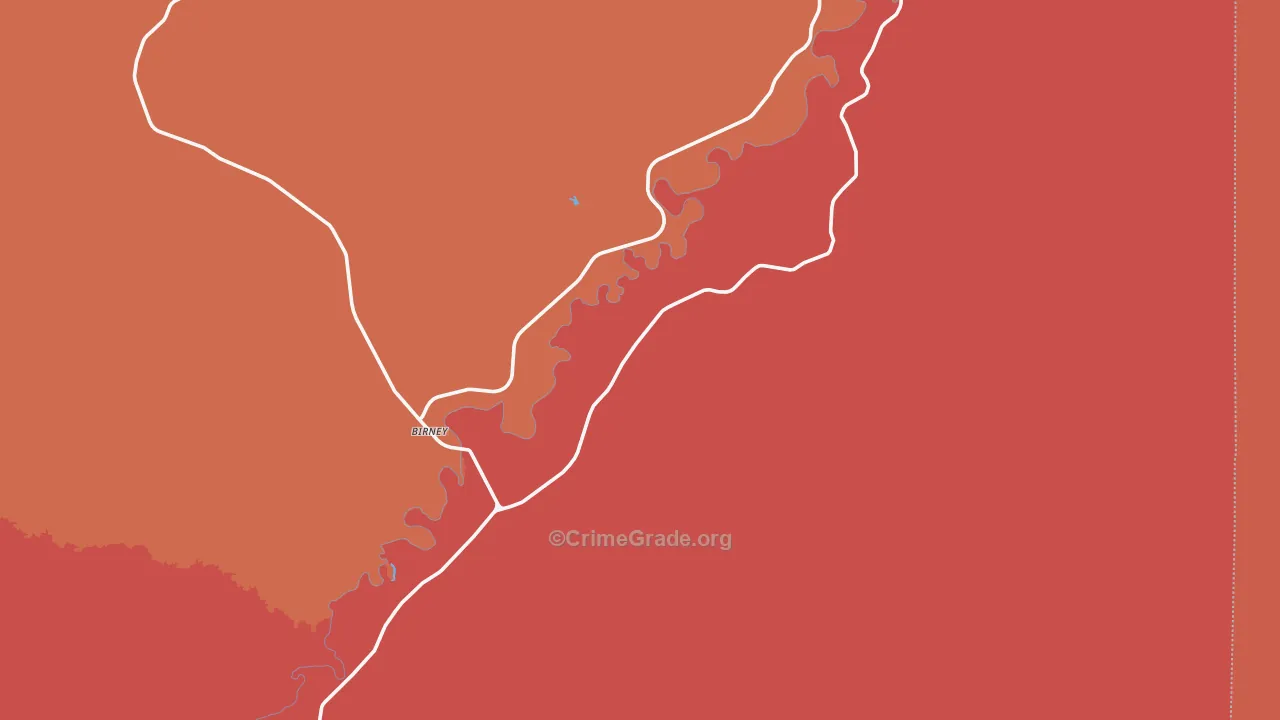 Birney Day School, MT Map of Burglary Rates
