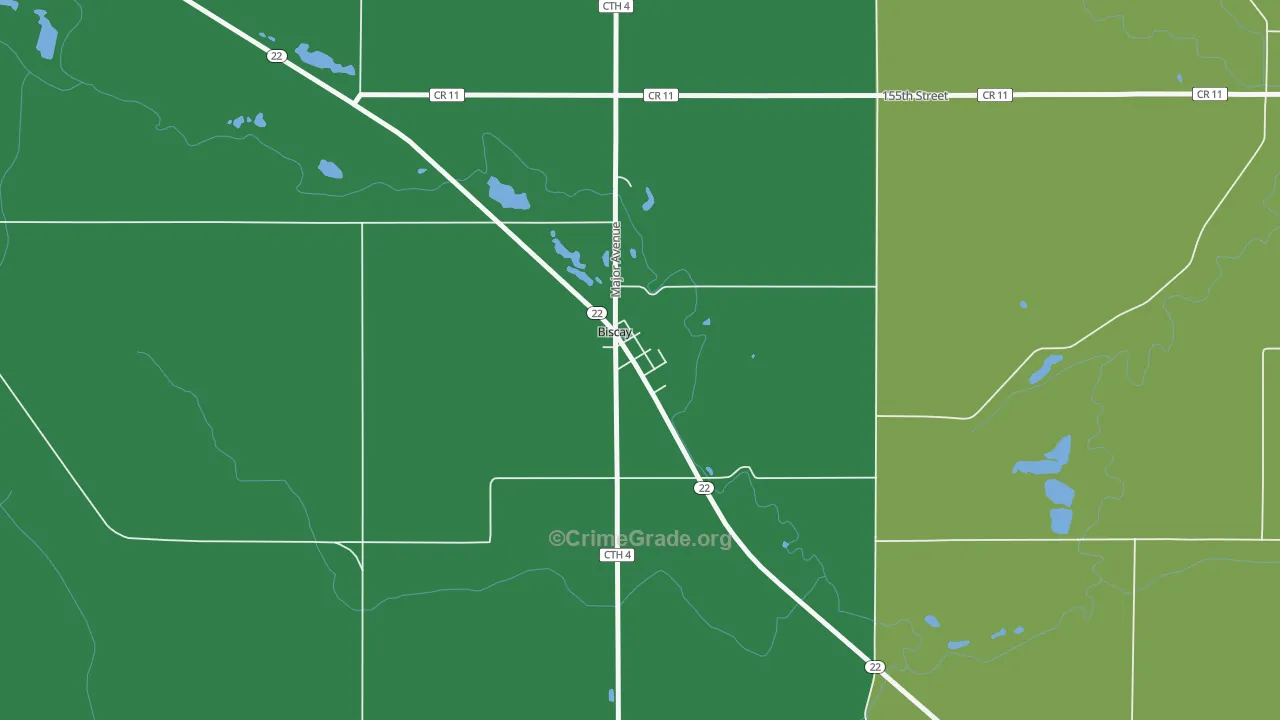 Biscay, MN Map of Burglary Rates