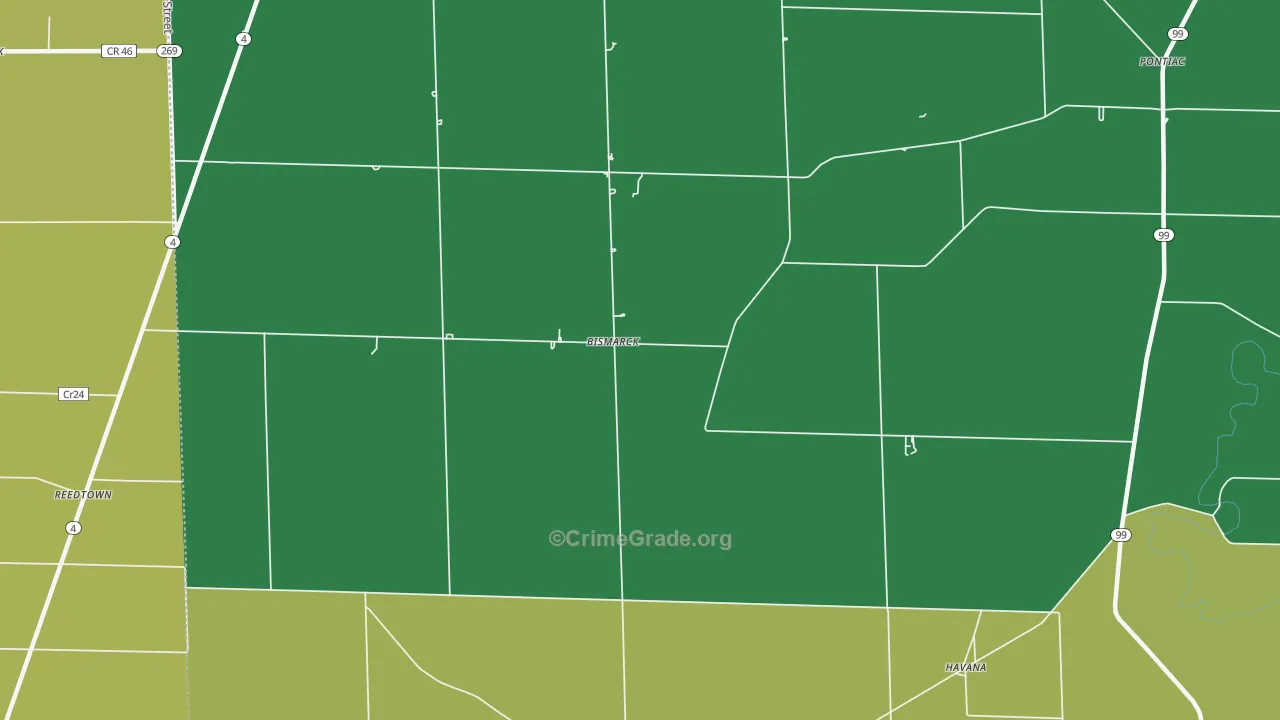 Bismarck, OH Map of Burglary Rates
