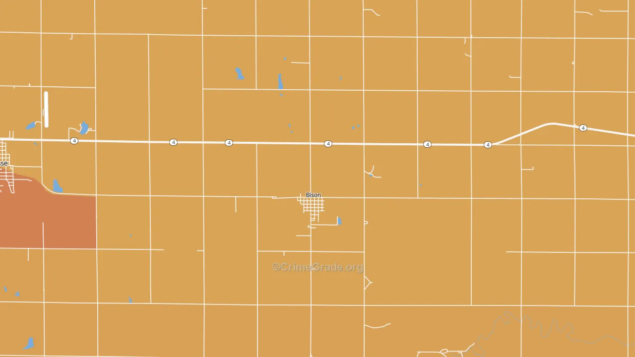 Bison, KS Map of Burglary Rates