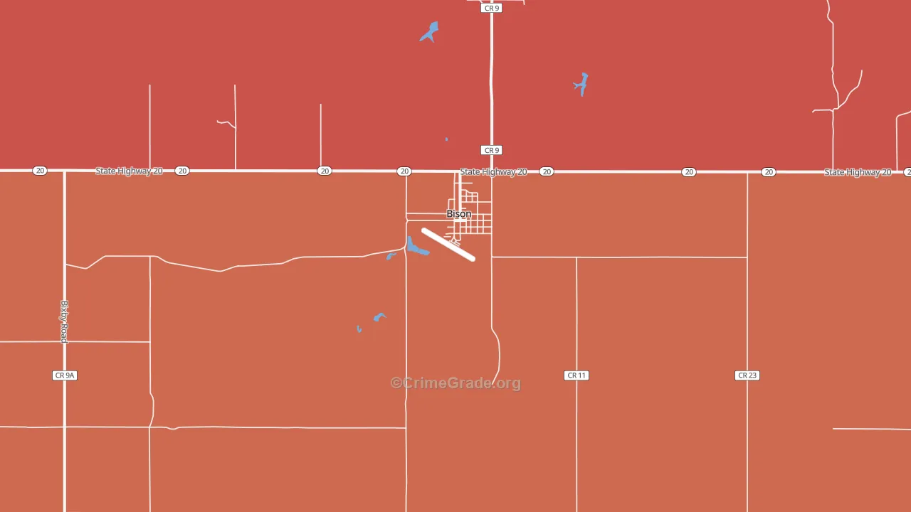 Bison, SD Map of Burglary Rates