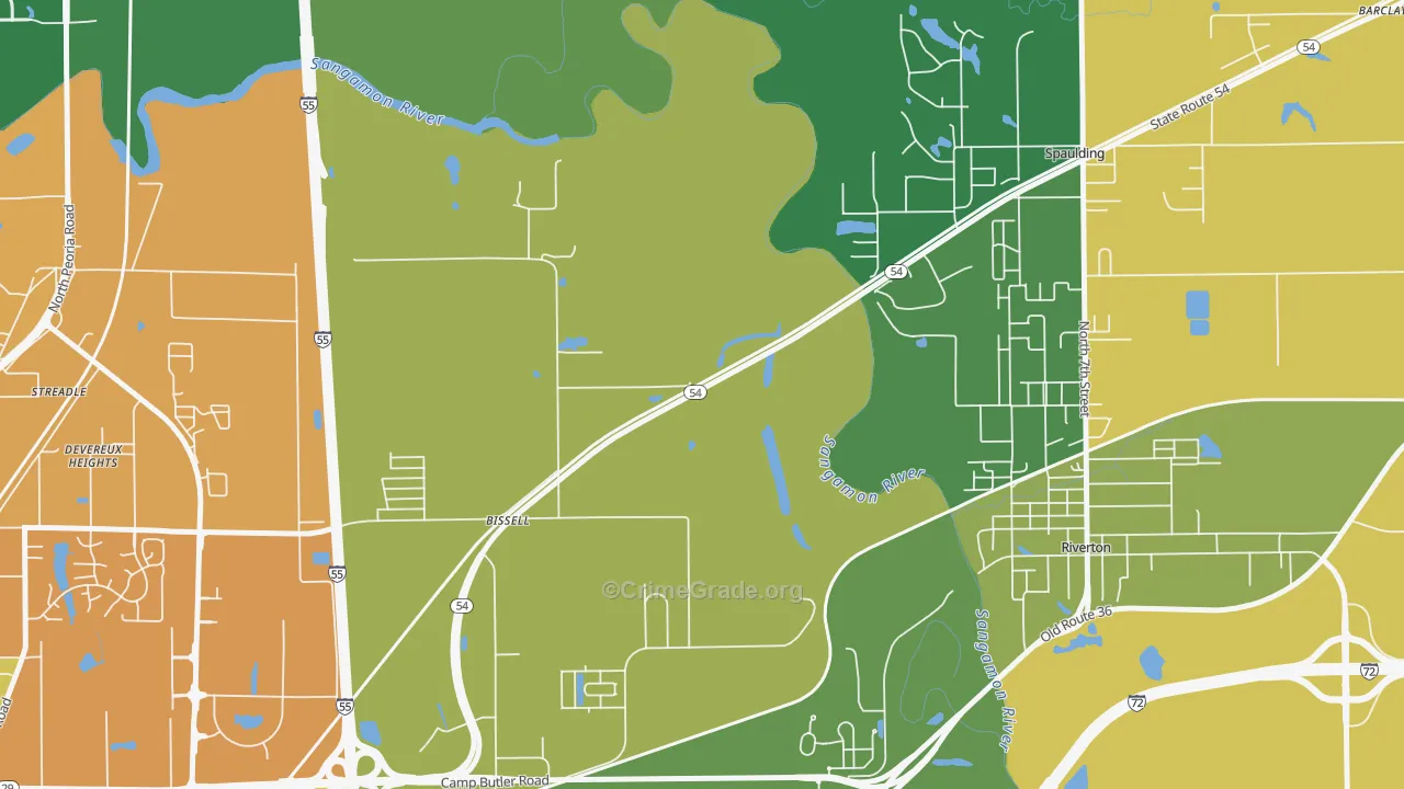 Bissell, IL Map of Burglary Rates