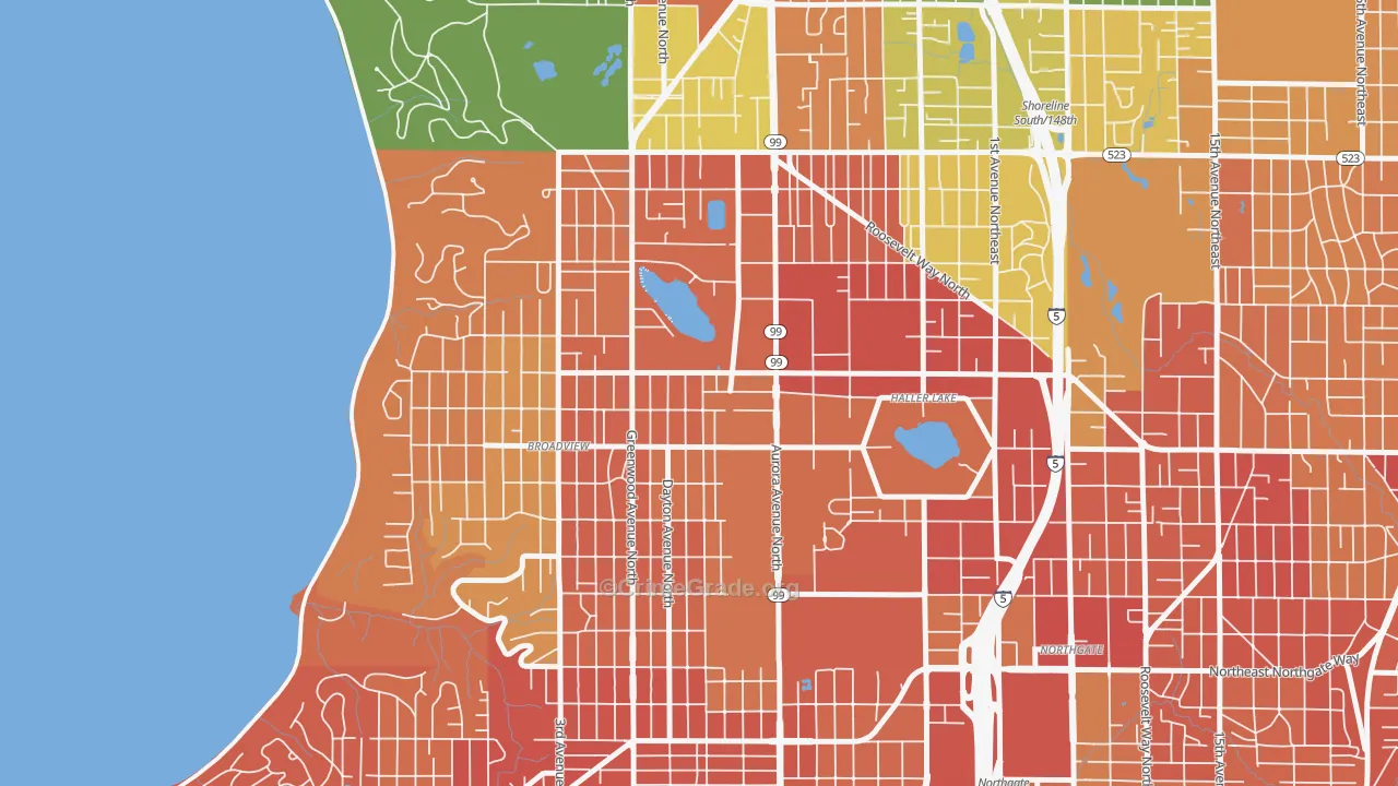 Bitter Lake, Seattle, WA Map of Burglary Rates